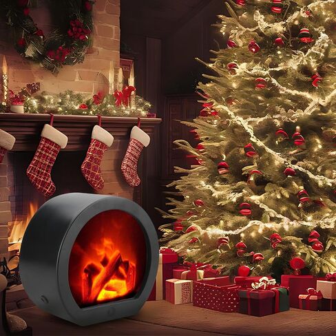 Bestview Fireplace Lanterns Decorative, Fake Fireplace,Flame Effect LED Fire Lamp for Indoor Outdoor Christmas Decoration (No Heater Function Black) in Saudi Arabia
