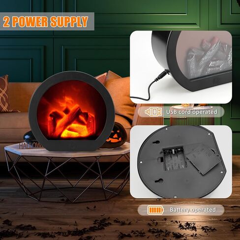 Bestview Fireplace Lanterns Decorative, Fake Fireplace,Flame Effect LED Fire Lamp for Indoor Outdoor Christmas Decoration (No Heater Function Black) in Saudi Arabia