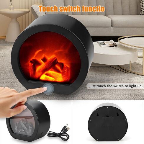 Bestview Fireplace Lanterns Decorative, Fake Fireplace,Flame Effect LED Fire Lamp for Indoor Outdoor Christmas Decoration (No Heater Function Black) in Saudi Arabia