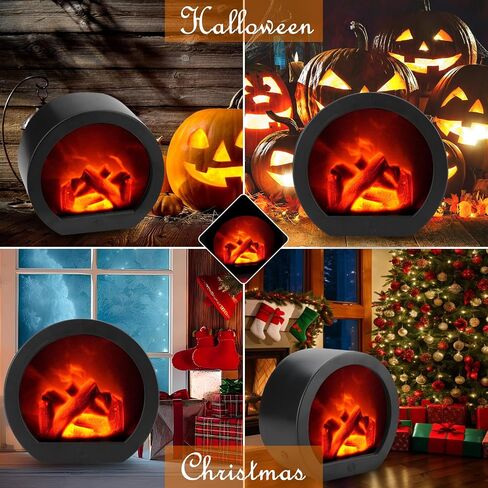 Bestview Fireplace Lanterns Decorative, Fake Fireplace,Flame Effect LED Fire Lamp for Indoor Outdoor Christmas Decoration (No Heater Function Black) in Saudi Arabia