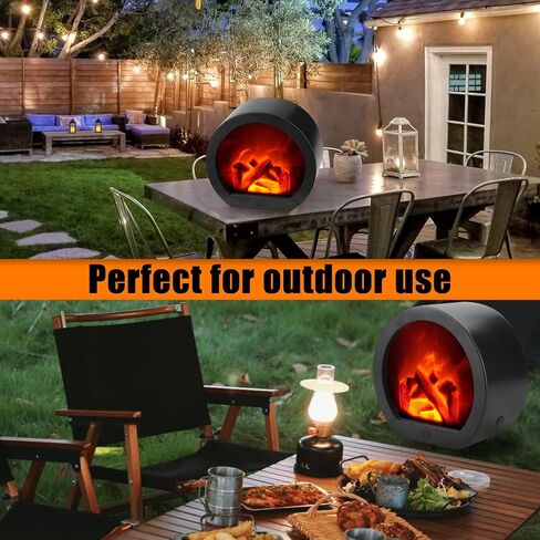 Bestview Fireplace Lanterns Decorative, Fake Fireplace,Flame Effect LED Fire Lamp for Indoor Outdoor Christmas Decoration (No Heater Function Black) in Saudi Arabia