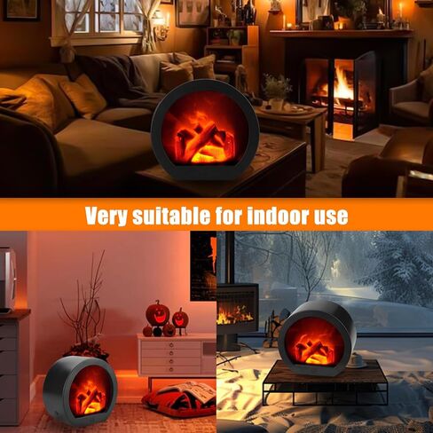 Bestview Fireplace Lanterns Decorative, Fake Fireplace,Flame Effect LED Fire Lamp for Indoor Outdoor Christmas Decoration (No Heater Function Black) in Saudi Arabia