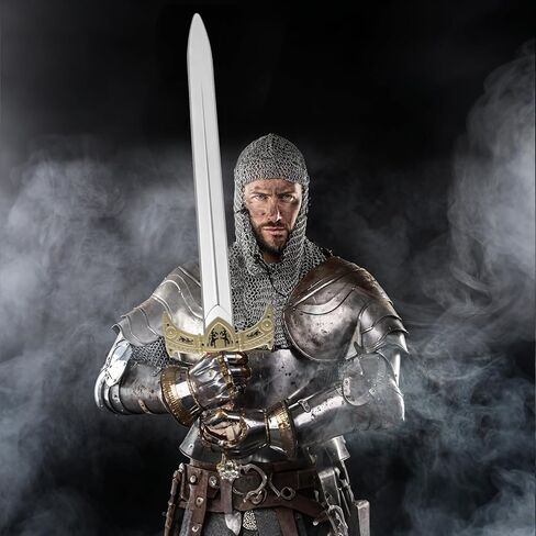 King Arthur Toy Sword,35" Medieval Longsword,Plastics Sword,Medieval Knight Costume Accessories for Renaissance Props in Kuwait