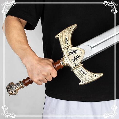 King Arthur Toy Sword,35" Medieval Longsword,Plastics Sword,Medieval Knight Costume Accessories for Renaissance Props in Kuwait