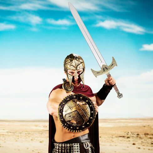 King Arthur Toy Sword,35" Medieval Longsword,Plastics Sword,Medieval Knight Costume Accessories for Renaissance Props in Kuwait