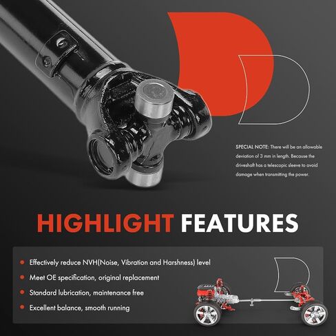 A-Premium [طول 27.60 بوصة] مجموعة عمود محرك عمود الدفع الأمامي [4WD] متوافق مع شيفروليه كولورادو وجي إم سي كانيون 2004-2012 وإيسوزو i-350 2006، i-370 2007-2008، استبدال # 15104642 in Saudi Arabia