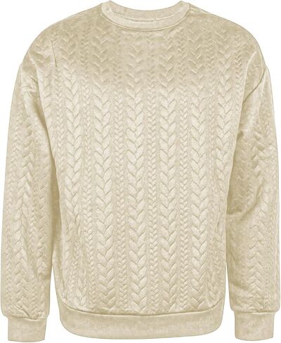 JMIERR Men's Crewneck Sweatshirt Long Sleeve Casual Textured Pullover Sweatshirts Warm Fashion Shirt in Saudi Arabia