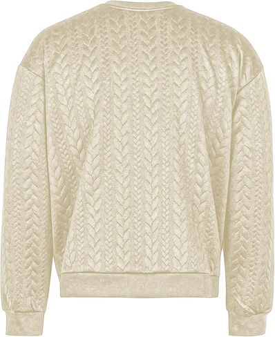JMIERR Men's Crewneck Sweatshirt Long Sleeve Casual Textured Pullover Sweatshirts Warm Fashion Shirt in Saudi Arabia
