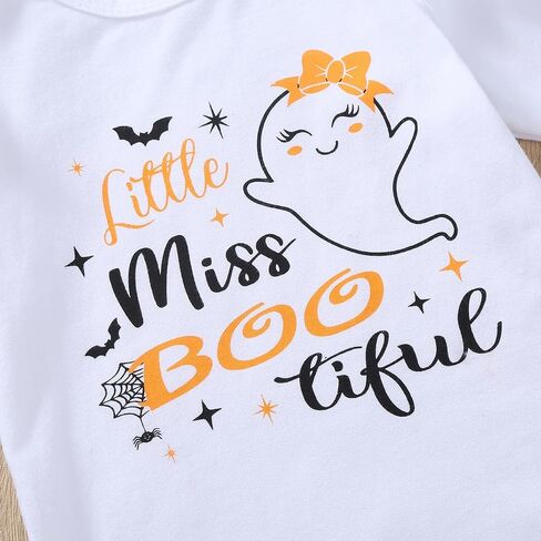 Qitudatey My Frist Halloween Baby Girl Outfit ، Newborn Infant Pumpkin Shuffle Romper Long Sleeve ، Pants Thebbelding Tets Complements in Kuwait