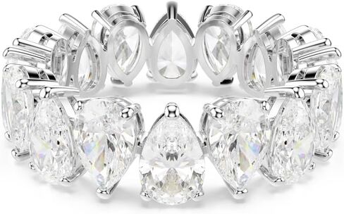 Swarovski Matrix Vittore ring, Pear cut, clear, Silver-tone finish in Saudi Arabia