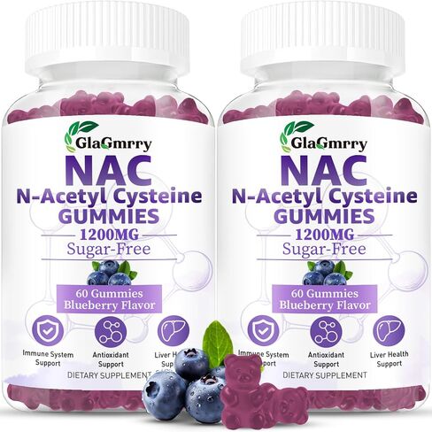 غموض NAC الخالي من السكر للأطفال والبالغين ، مكملات NAC 1200 ملغ N أسيتيل سيستاين مع فيتامين C&E ، NAC 600mg لكل جسم ، دعم صحة الكبد ، مضادات الأكسدة ، الجهاز المناعي ، 60 COUNT in Kuwait