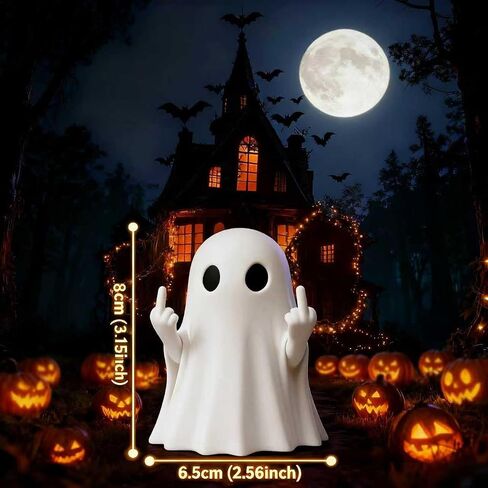 Halloween Ghost Figurine, Halloween Decor Indoor, Ghost Decor - Cute and Spooky Ghost Ornament for Mantel, Shelf, Windowsill, Entryway & Table to Create Perfect Atmosphere in Saudi Arabia