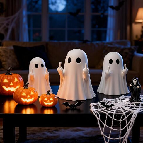 Halloween Ghost Figurine, Halloween Decor Indoor, Ghost Decor - Cute and Spooky Ghost Ornament for Mantel, Shelf, Windowsill, Entryway & Table to Create Perfect Atmosphere in Saudi Arabia
