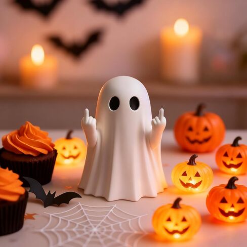 Halloween Ghost Figurine, Halloween Decor Indoor, Ghost Decor - Cute and Spooky Ghost Ornament for Mantel, Shelf, Windowsill, Entryway & Table to Create Perfect Atmosphere in Saudi Arabia
