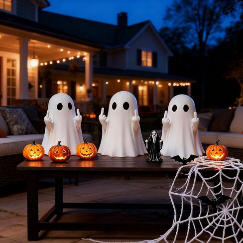 Halloween Ghost Figurine, Halloween Decor Indoor, Ghost Decor - Cute and Spooky Ghost Ornament for Mantel, Shelf, Windowsill, Entryway & Table to Create Perfect Atmosphere in Saudi Arabia