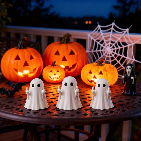 Halloween Ghost Figurine, Halloween Decor Indoor, Ghost Decor - Cute and Spooky Ghost Ornament for Mantel, Shelf, Windowsill, Entryway & Table to Create Perfect Atmosphere in Saudi Arabia