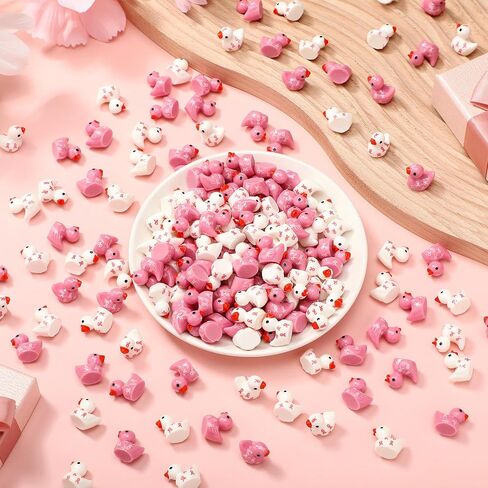 200 Pcs Breast Cancer Resin Ducks Bulk Breast Cancer Awareness Accessories Pink Ribbon Awareness Ducks for Public Charity Activities Supplies Event in Kuwait