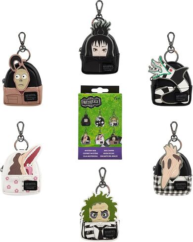 Loungefly Beetlejuice Exclusive Cosplay Mystery Mini Backpack Keychain Charm (ONE RANDOM KEYCHAIN - BLIND BOX) in Saudi Arabia