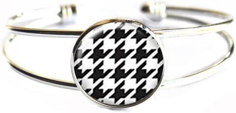 سوار Houndstooth ، هدية صديقة ، أساور Houndstooth ، المجوهرات اليومية ، مجوهرات Houndstooth ، سوار نمط ، سلسلة مفاتيح Locket الكلاسيكية ， Q0158 in Saudi Arabia