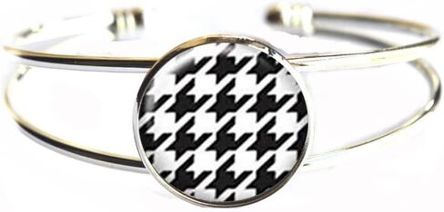سوار Houndstooth ، هدية صديقة ، أساور Houndstooth ، المجوهرات اليومية ، مجوهرات Houndstooth ، سوار نمط ، سلسلة مفاتيح Locket الكلاسيكية ， Q0158 in Saudi Arabia