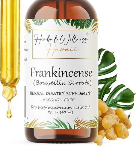 Frankincense Liquid Extract - Herbal Wellness Supplement, Boswellia Serrata Dried Resin Tincture, Alcohol-Free 4 Fl.oz in Saudi Arabia