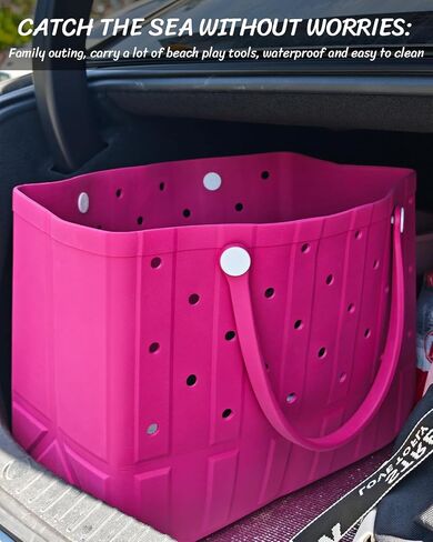 Tote Beach Bags for Women, Waterproof XL Rubber Beach Bag for Pool Travel, Boat, Groceries, Sport | EVA Foldable in Saudi Arabia