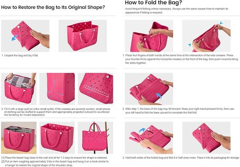Tote Beach Bags for Women, Waterproof XL Rubber Beach Bag for Pool Travel, Boat, Groceries, Sport | EVA Foldable in Saudi Arabia