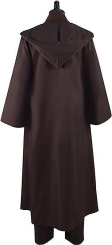 Men's Costume Cosplay Hooded Robe Tunic Belt Halloween Leather Shoulder Strap Brown Suits in Saudi Arabia