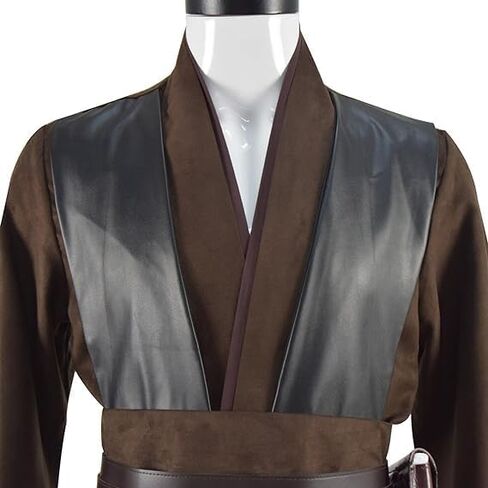 Men's Costume Cosplay Hooded Robe Tunic Belt Halloween Leather Shoulder Strap Brown Suits in Saudi Arabia