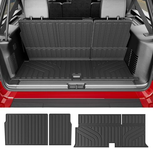 powoq Cargo Mat Compatible with 2003-2017 Ford Expedition Lincoln Navigator Cargo Liner TPE Trunk Mat 3rd Backrest Protector Trunk Liner Replacement for 2003-2017 Ford Expedition Accessories in Saudi Arabia