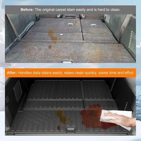 powoq Cargo Mat Compatible with 2003-2017 Ford Expedition Lincoln Navigator Cargo Liner TPE Trunk Mat 3rd Backrest Protector Trunk Liner Replacement for 2003-2017 Ford Expedition Accessories in Saudi Arabia