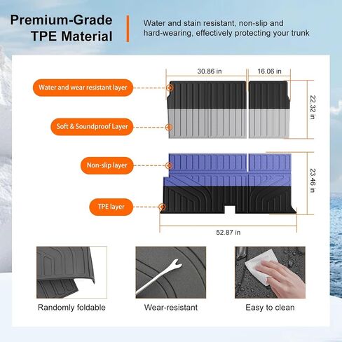 powoq Cargo Mat Compatible with 2003-2017 Ford Expedition Lincoln Navigator Cargo Liner TPE Trunk Mat 3rd Backrest Protector Trunk Liner Replacement for 2003-2017 Ford Expedition Accessories in Saudi Arabia