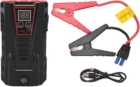 1000A Lithium Starter Pack, Upgraded QDSP Car Battery Pack for 6L Gasoline, 5.5L Engines with 3 Mode LED Flashlight & 18W Fast Charging USB Port (Red) in Saudi Arabia