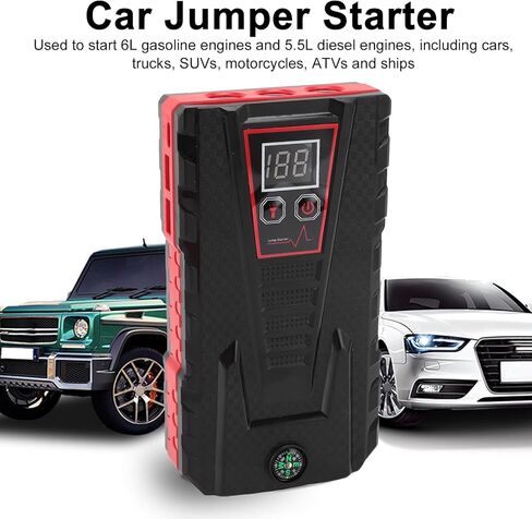1000A Lithium Starter Pack, Upgraded QDSP Car Battery Pack for 6L Gasoline, 5.5L Engines with 3 Mode LED Flashlight & 18W Fast Charging USB Port (Red) in Saudi Arabia