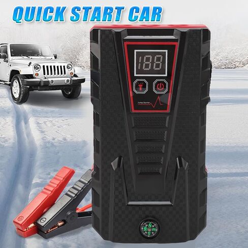 1000A Lithium Starter Pack, Upgraded QDSP Car Battery Pack for 6L Gasoline, 5.5L Engines with 3 Mode LED Flashlight & 18W Fast Charging USB Port (Red) in Saudi Arabia
