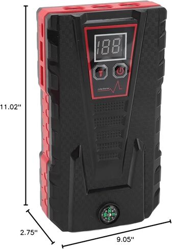 1000A Lithium Starter Pack, Upgraded QDSP Car Battery Pack for 6L Gasoline, 5.5L Engines with 3 Mode LED Flashlight & 18W Fast Charging USB Port (Red) in Saudi Arabia