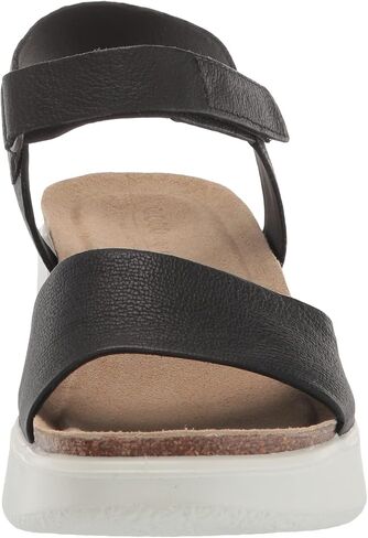 ECCO Women's Flowt Wedge Cork Sandal, Black/Black, 7-7. 5 in Saudi Arabia