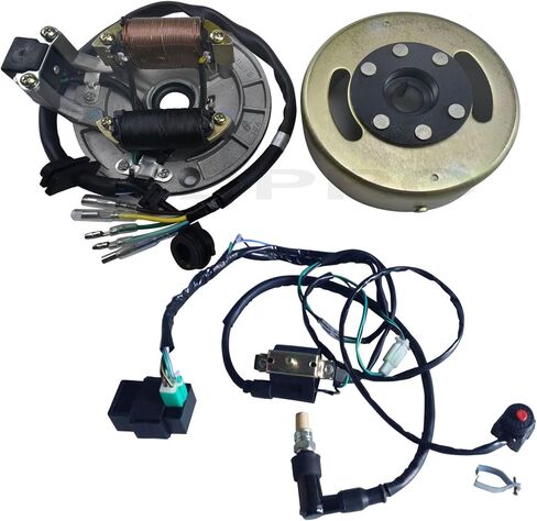 2 Coil Stator Magneto Flywheel with Wiring Harness CDI for Lifan 70cc 90cc 110cc 125cc 140cc YX Dirt Pit Bike SSR Taotao Apollo XR50 CRF50 CRF70 XR70 Coolster Roketa in Saudi Arabia