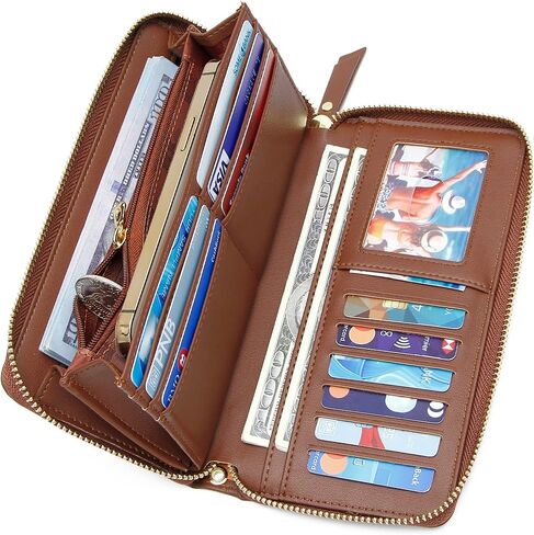 GEEAD Wristlet Wallets for Women PU Leather RFID Blocking Zip Around Wallet in Saudi Arabia