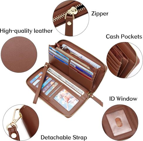 GEEAD Wristlet Wallets for Women PU Leather RFID Blocking Zip Around Wallet in Saudi Arabia