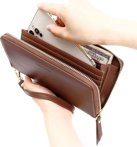 GEEAD Wristlet Wallets for Women PU Leather RFID Blocking Zip Around Wallet in Saudi Arabia