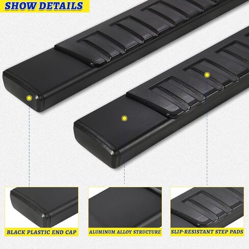 6.5" Running Boards for Ford F150 2015-2024 Super Cab, Side Steps for Truck, Black Aluminum Alloy Nerf Bars, Pair Running Boards for 2017-2024 Ford F250 F350 F450 F550 in Saudi Arabia