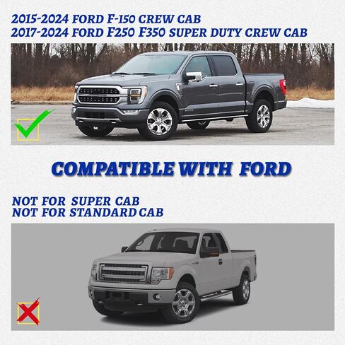6.5" Running Boards for Ford F150 2015-2024 Super Cab, Side Steps for Truck, Black Aluminum Alloy Nerf Bars, Pair Running Boards for 2017-2024 Ford F250 F350 F450 F550 in Saudi Arabia