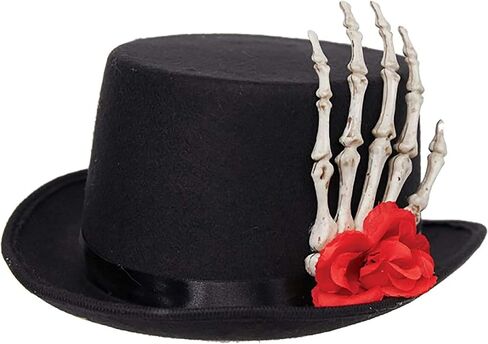 للجنسين البالغين Deluxe Voo Doo Top Hat مع يد هيكل عظمي مزخرف in Saudi Arabia