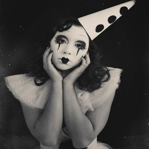 Pierrot Costume Clown Black and White Hat Halloween Cosplay Dress Up for Men and Woman in Saudi Arabia