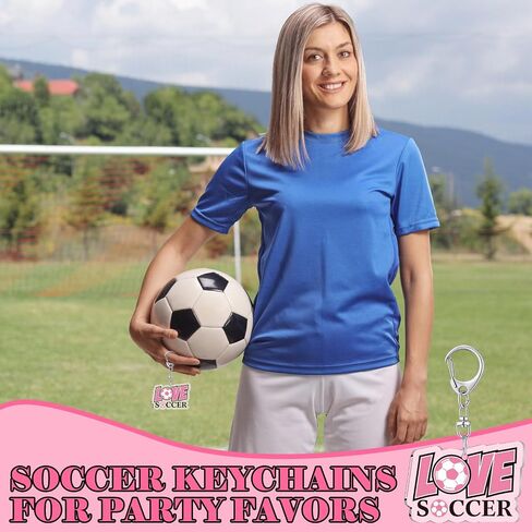 24 PCS Soccer Acrylic keychain Homps Bulk Pink Acrylic Soccer Sports Ball -key -chiew team function function for women men in Saudi Arabia