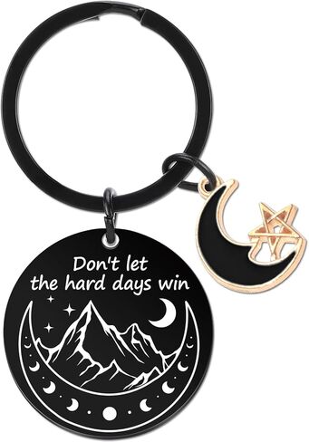Acotar Gifts Keychain - A Court of Thorns and Roses Merch, Don't Let The Hard Days Win Merch, Stainless Keychain with Moon Star Inspirational Gifts for Women Men Bookish Fans in Saudi Arabia