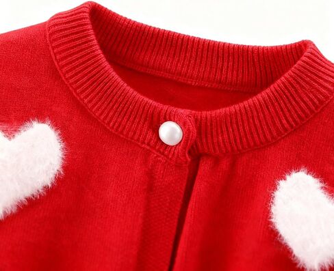 Girls Cardigan Long Sleeve Button Front Sweater Winter Heart Knit Outfits Kids Colorful Rainbow Sweaters Baby Coat 2-7 Years in Kuwait