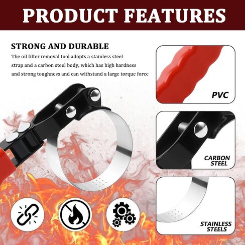 Adjustable Oil Filter Wrench,180° Swivel Small Oil Filter Wrench with Non-Slip Handles,Portable Oils Filters Removal Tool as Car Repair Tools for Filters 2-3/8" To 2-3/4" in Saudi Arabia