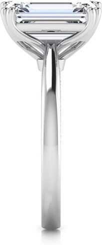 3.10 Carat Emerald Cut Lab Grown Diamond (3 Ct, F, VS1) IGI Certified 14K Gold Milgrain Solitaire Engagement Wedding Ring for Womens in Kuwait